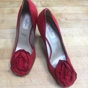 Valentino Garavani Red Suede Heels